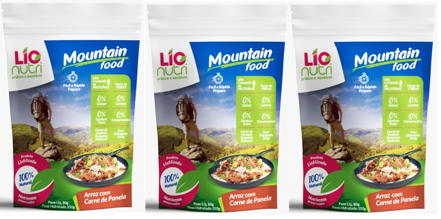 COMIDA LIOFILIZADA ARROZ COM CARNE DE PANELA KIT COM 03 UNIDADES - LIONUTRI