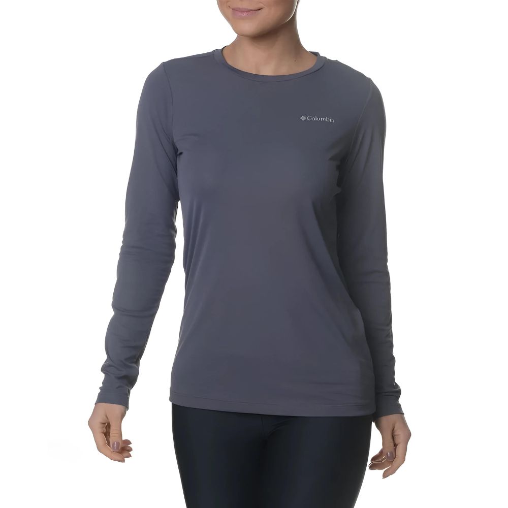 CAMISETA FEMININA NEBLINA MANGA LONGA CINZA - COLUMBIA