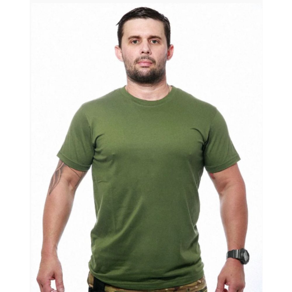 CAMISETA MASCULINA BÁSICA LISA VERDE OLIVA TEAM SIX