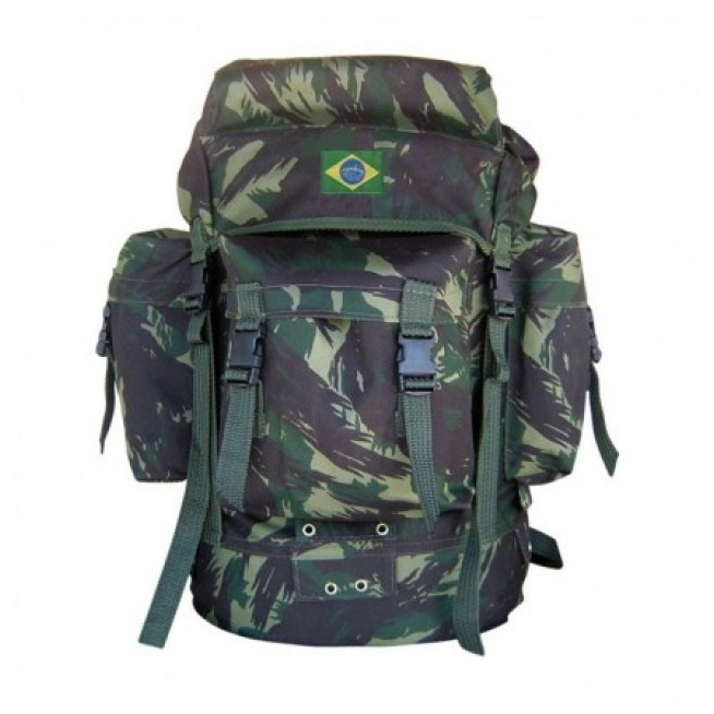 MOCHILA PQD 35+8L CAMUFLADO BORDADO BANDEIRA