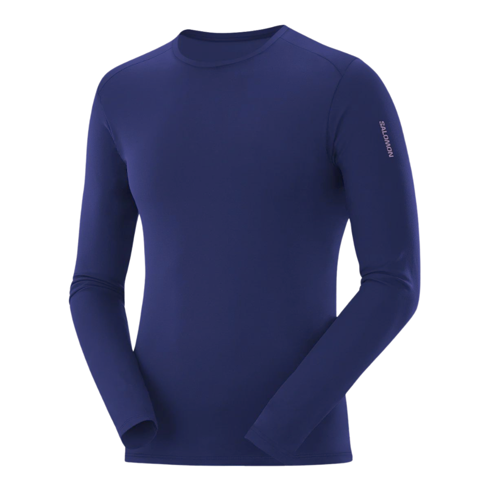 CAMISETA HYBRID LS TEE MASCULINA AZUL - SALOMON