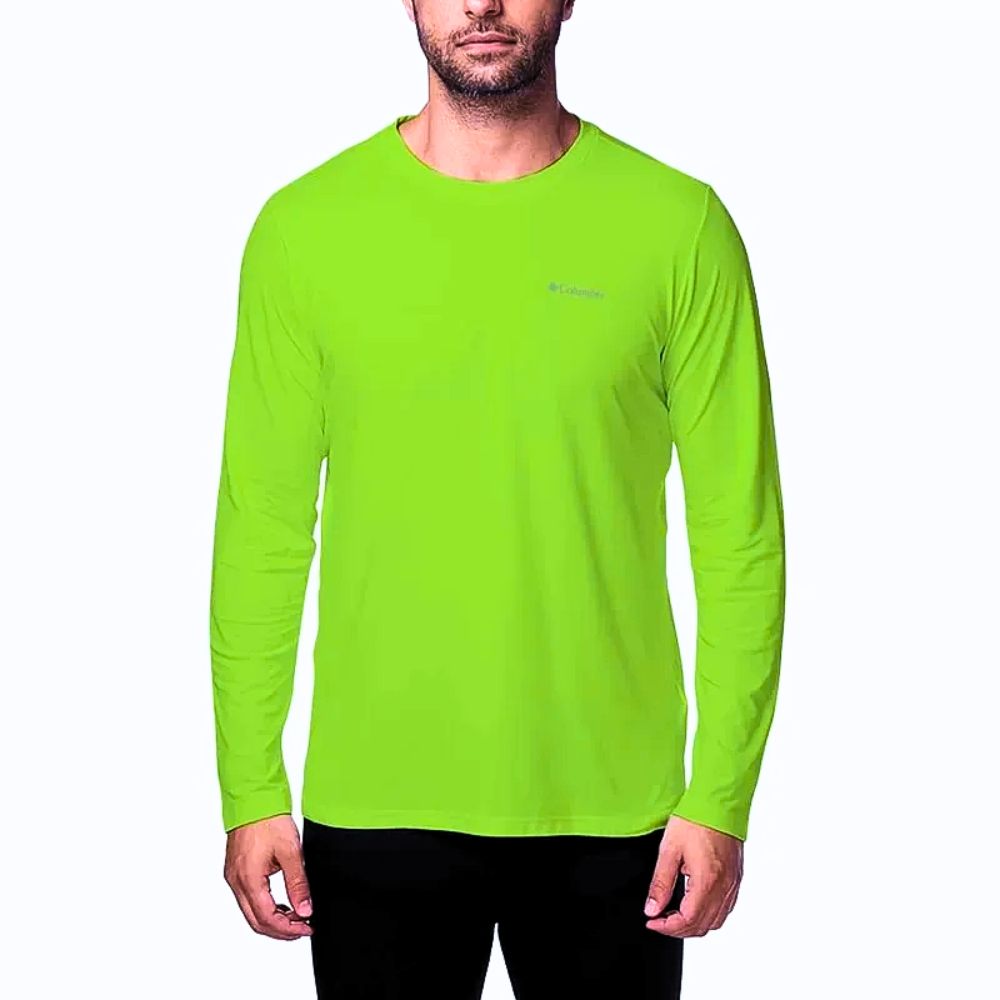 CAMISETA NEBLINA MASCULINO MANGA LONGA VERDE LIMÃO - COLUMBIA