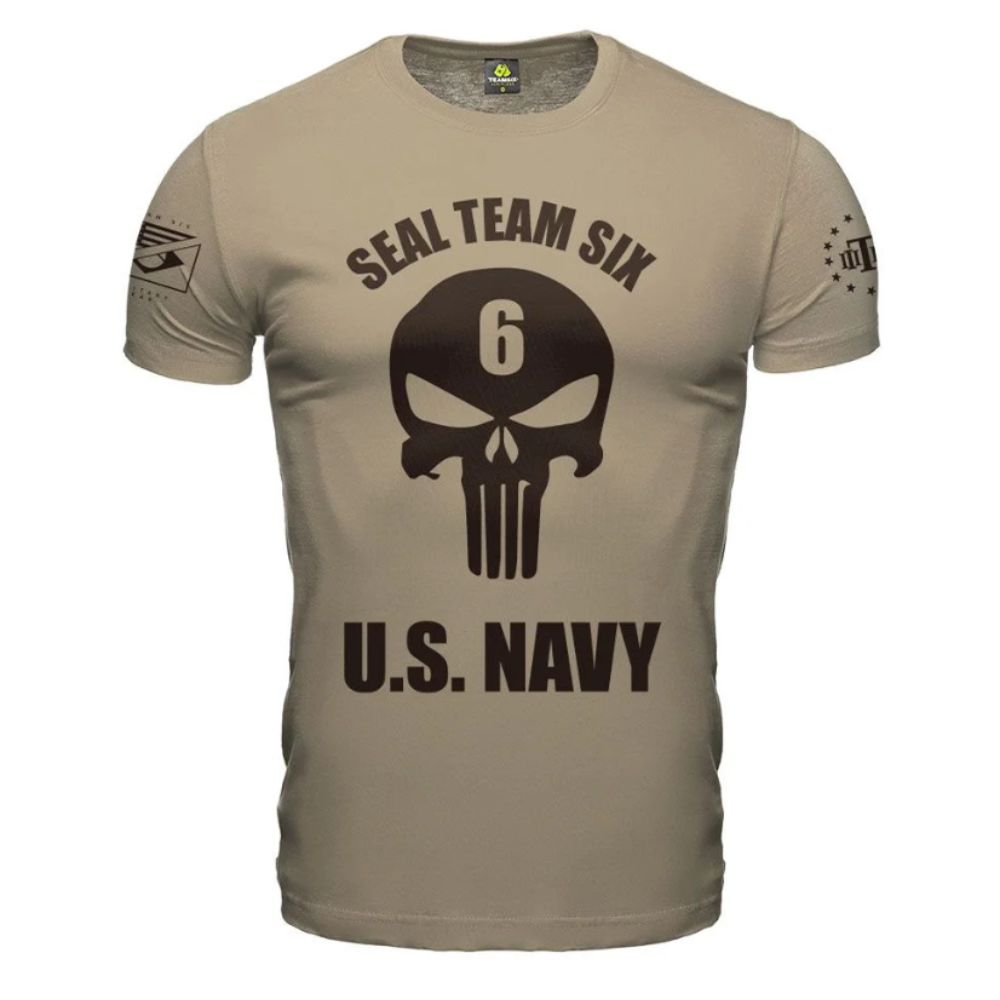 CAMISETA PUNISHER SEAL NAVY MARROM - TEAM SIX