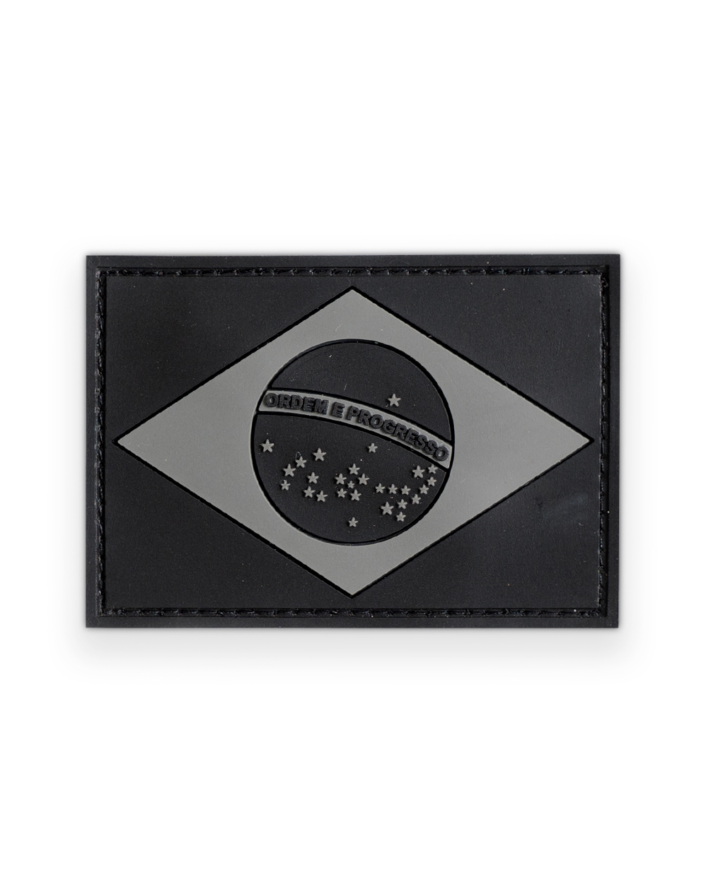 PATCH BANDEIRA DO BRASIL EMBORRACHADO PRETO E CINZA - INVICTUS