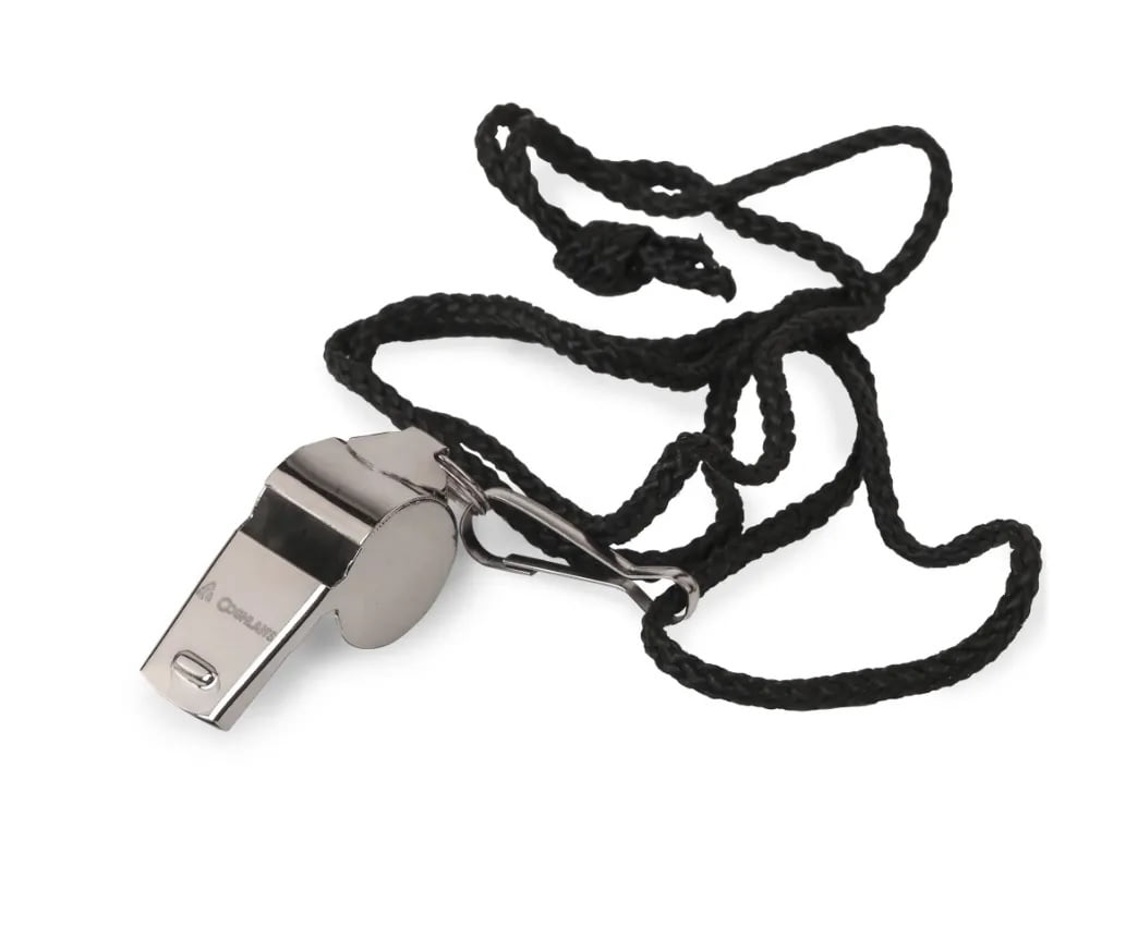 APITO DE METAL COM CORDÃO WILDERNESS SIGNAL WHISTLE - COGHLAN'S