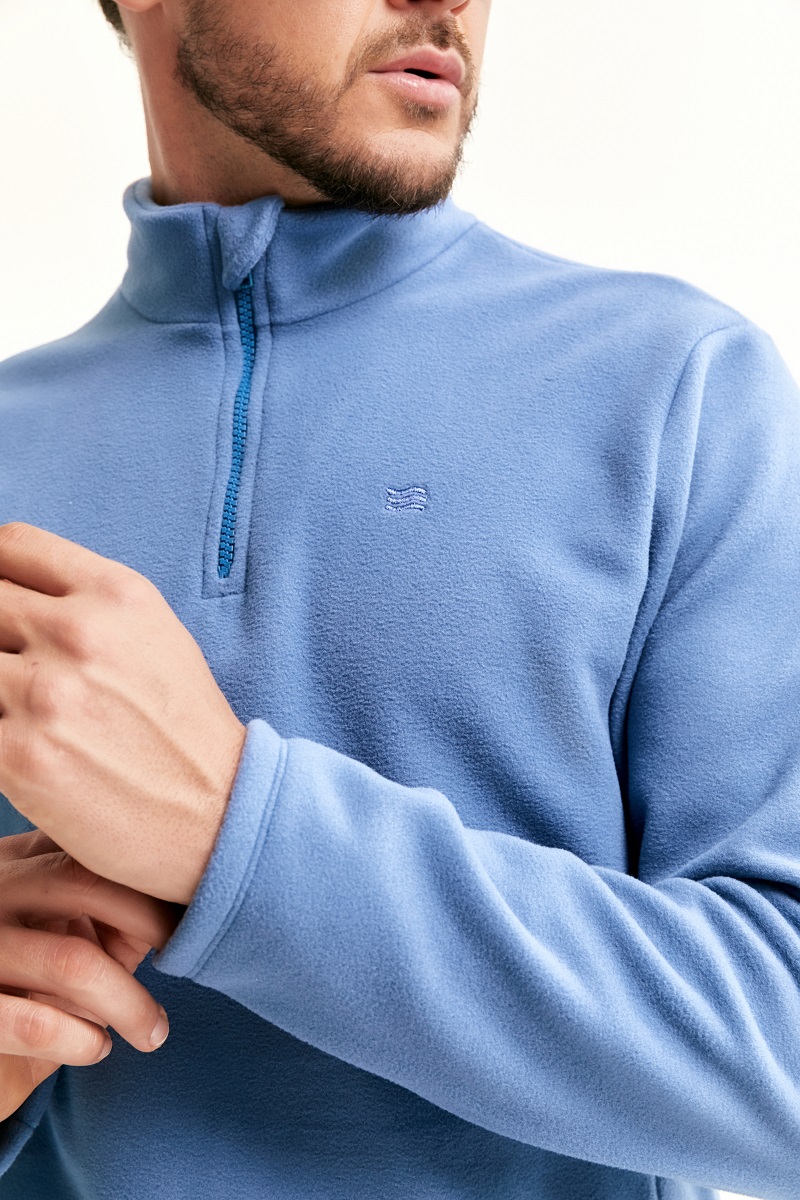 BLUSA TÉRMICA FLEECE MASCULINA AZUL NAVAL - ALMA