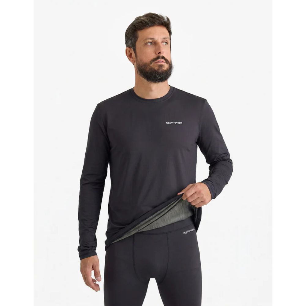 BLUSA SEGUNDA PELE LITHIUM HEAT MASCULINA PRETA - GALAPAGOS
