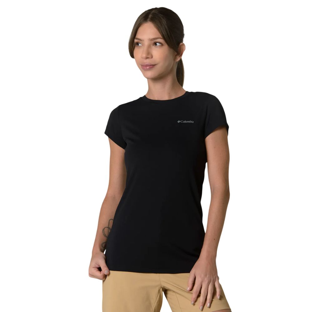 CAMISETA MANGA CURTA NEBLINA FEMIMINA PRETA - COLUMBIA