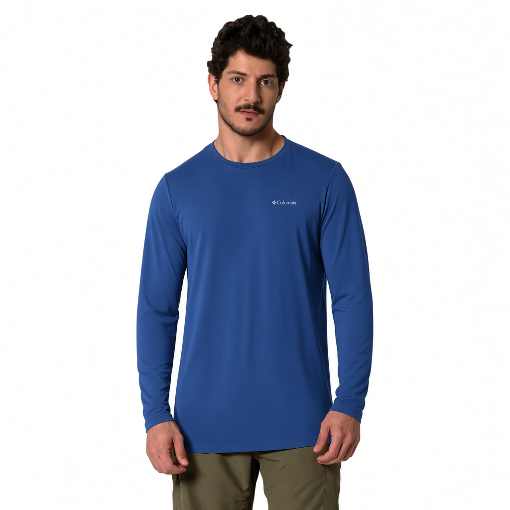 CAMISETA MANGA LONGA NEBLINA MASCULINA CARBON - COLUMBIA
