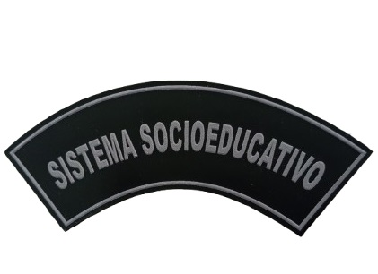 DISTINTIVO CURVO SISTEMA SOCIOEDUCATIVO SC SAP EMBORRACHADO VELCRO