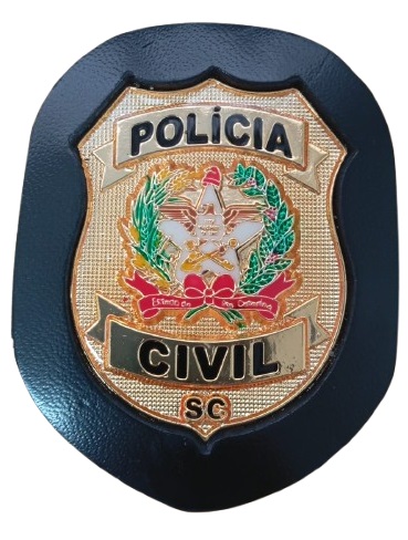 DISTINTIVO POLICIA CIVIL PRETO DOURADO