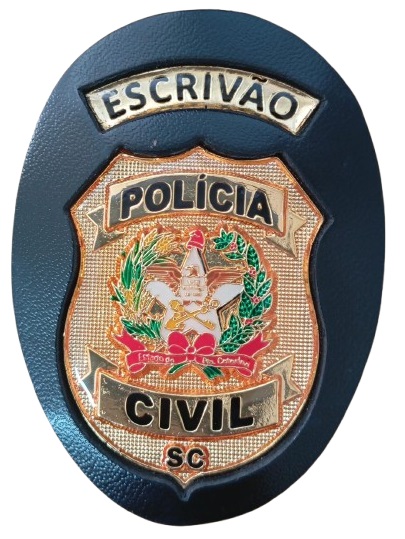 DISTINTIVO POLICIA CIVIL PRETO DOURADO ESCRIVÃO