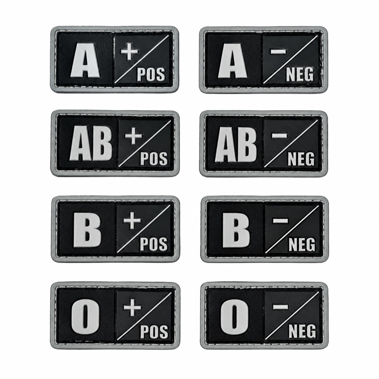 PATCH TIPO SANGUINEO 4X2CM EMBORRACHADO COM VELCRO