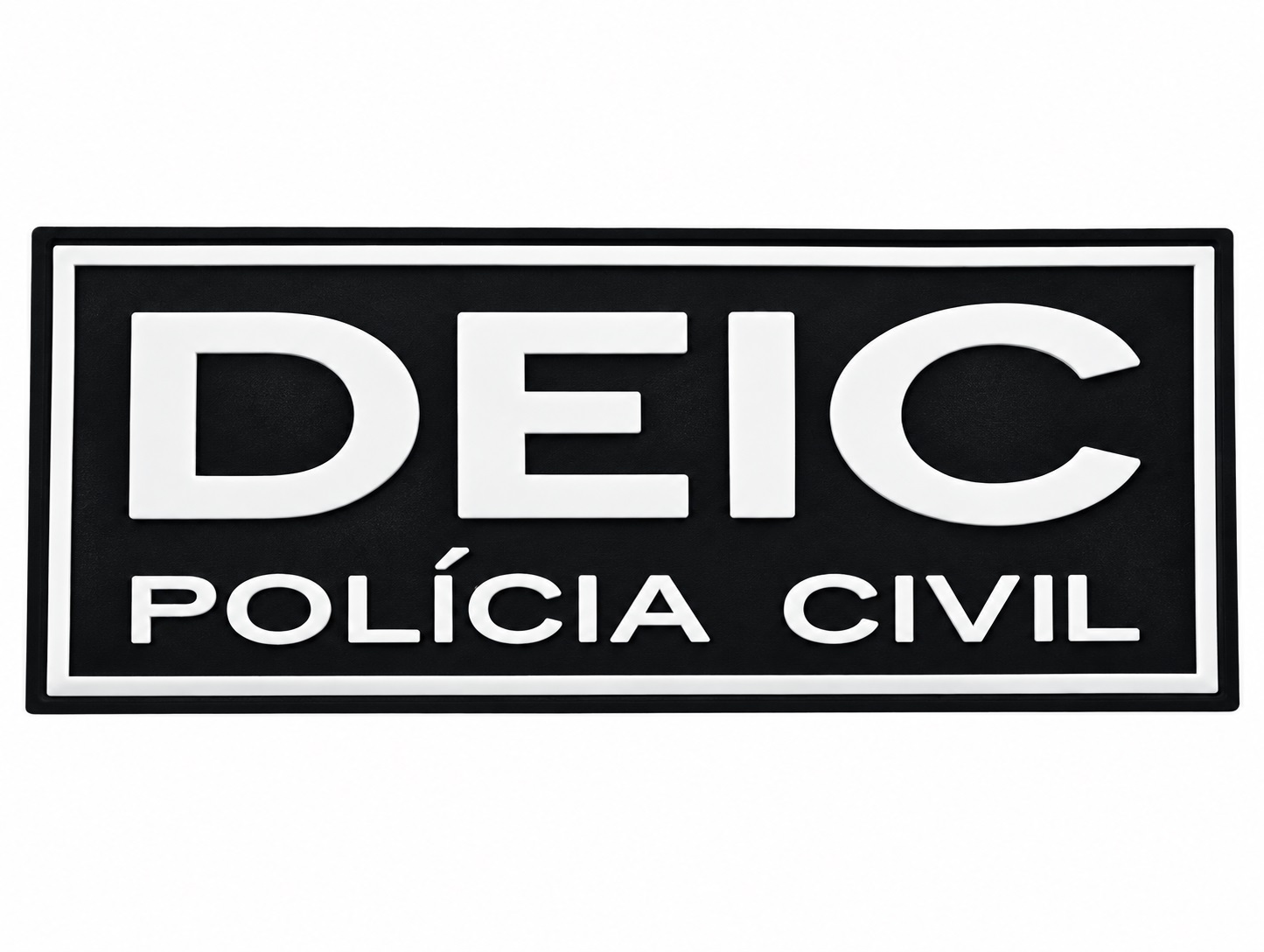 TARJETA DEIC POLICIA CIVIL EMBORRACHADO COM VELCRO 25X10CM PRETO E BRANCO