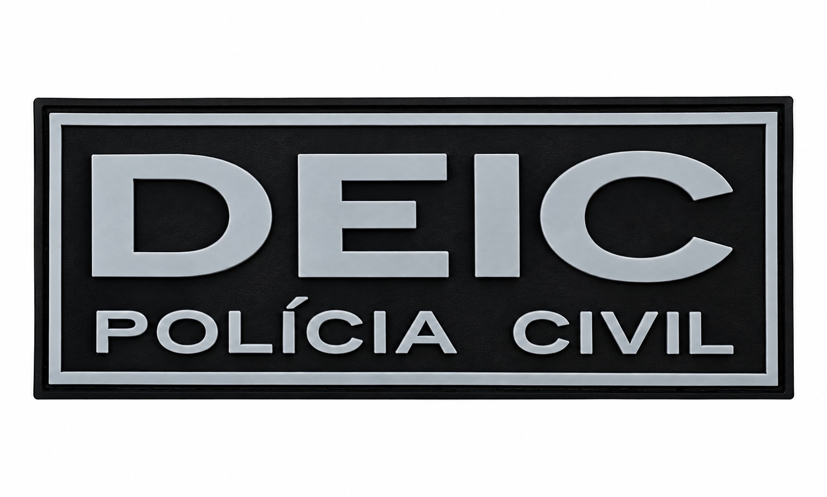 TARJETA DEIC POLICIA CIVIL EMBORRACHADO COM VELCRO 25X10CM PRETO E CINZA