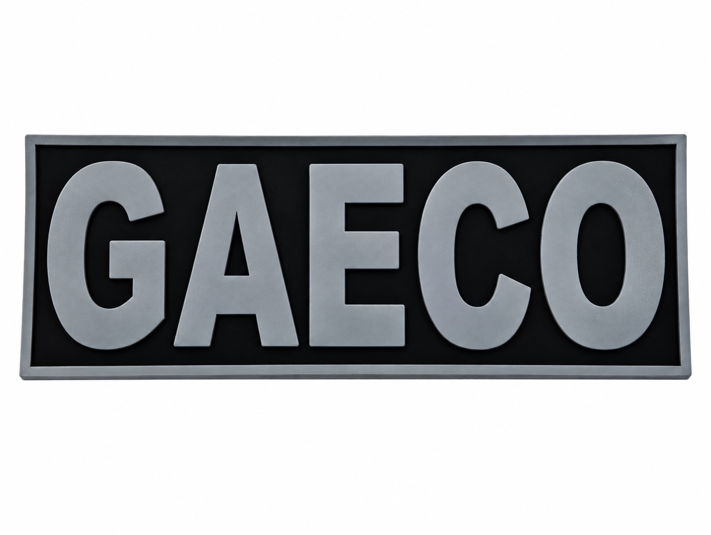 TARJETA GAECO EMBORRACHADO COM VELCRO 25X10CM PRETO E CINZA