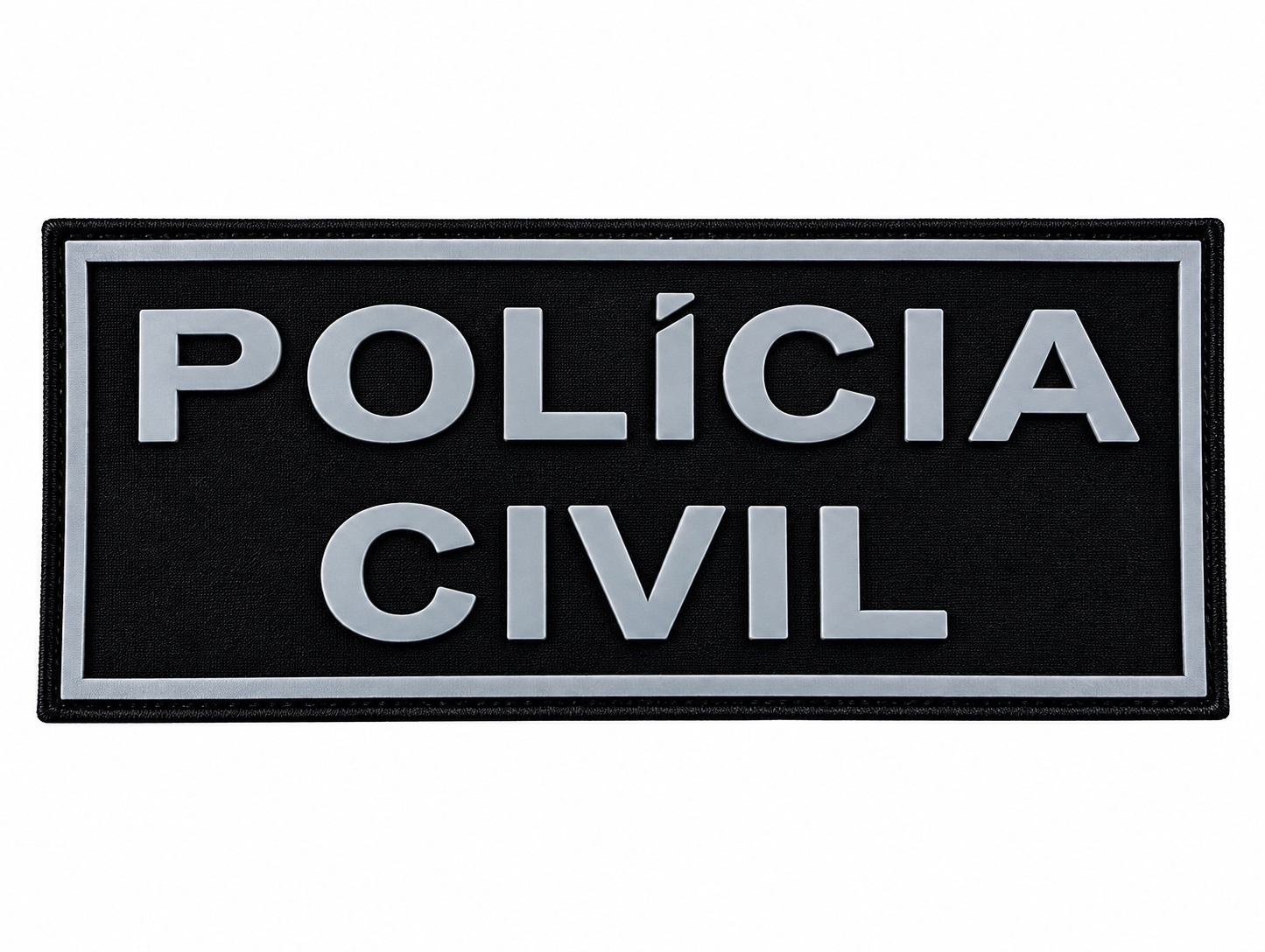 TARJETA POLICIA CIVIL EMBORRACHADO COM VELCRO 25X10CM PRETO E CINZA