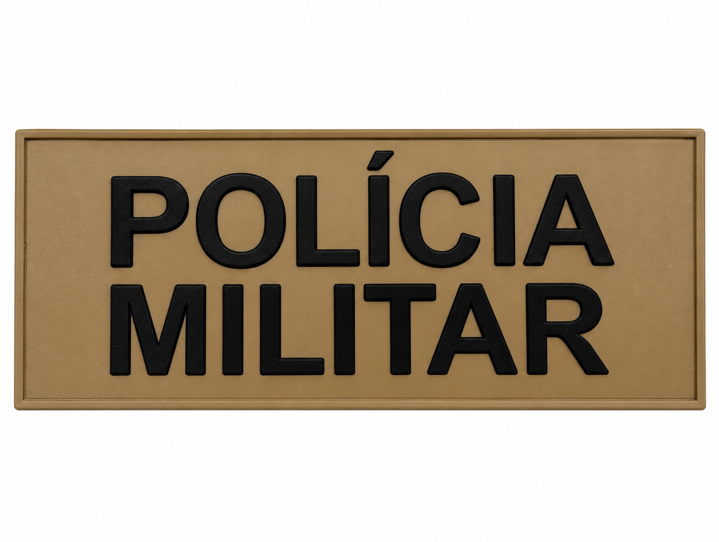 TARJETA POLÍCIA MILITAR COSTAS EMBORRACHADO 25X10CM COYOTE COM VELCRO