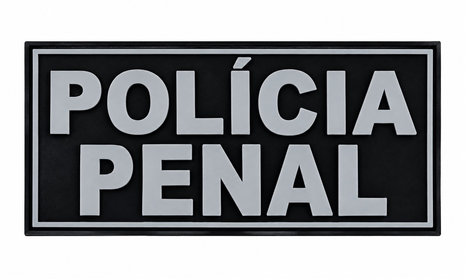 TARJETA POLICIA PENAL EMBORRACHADO COM VELCRO 20X10CM PRETO E CINZA