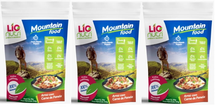 COMIDA LIOFILIZADA ARROZ COM CARNE DE PANELA KIT COM 03 UNIDADES - LIONUTRI