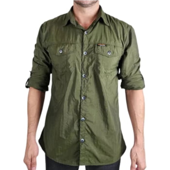 CAMISA TÉCNICA SAFARI UV50+ MASCULINA VERDE - HARD ADVENTURE