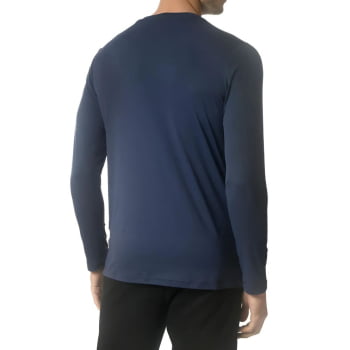 CAMISETA NEBLINA MASCULINA MANGA LONGA AZUL MARINHO - COLUMBIA