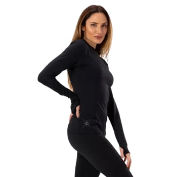 CAMISETA SEGUNDA PELE THERMIC UV50+ FEMININO PRETO - ALPEN