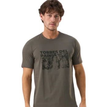 CAMISETA TORRES DEL PAINE MASCULINA CINZA CHUMBO ALPEN