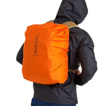 CAPA PARA MOCHILA IMPERMEAVEL LARANJA 20L A 40L INVICTUS