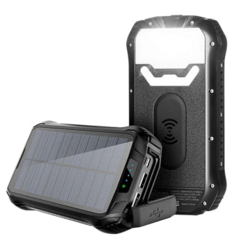 POWER BANK SOLAR I-26W DE 26800MAH COM CARREGADOR WIRELESS 5W - PVLIGHT