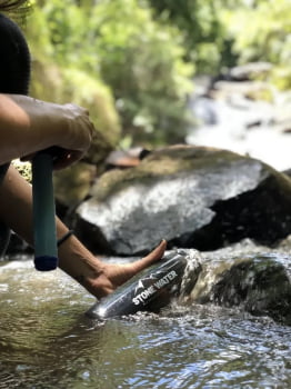 GARRAFA ECHO STONE WATER 650ML COM FILTRO PRETO