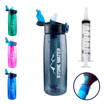 GARRAFA ECHO STONE WATER 650ML COM FILTRO VERDE