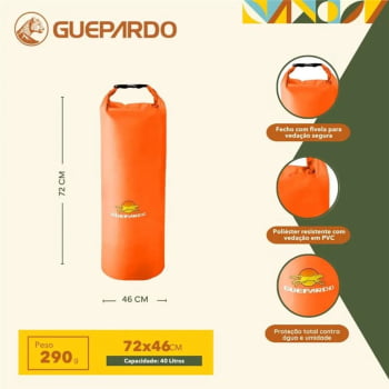 SACO ESTANQUE 40 LITROS KEEP DRY LARANJA - GUEPARDO