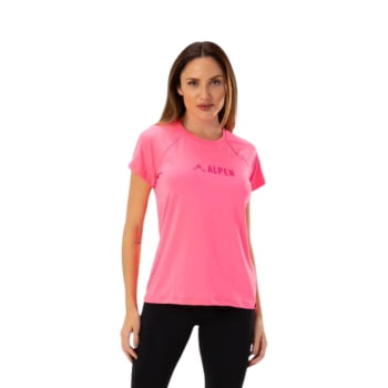 CAMISETA RAGLAN UV50 FEMININA ROSA FLUO - ALPEN