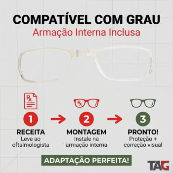 ÓCULOS TÁTICO GHOST COM 3 LENTES UV 400 - TAG