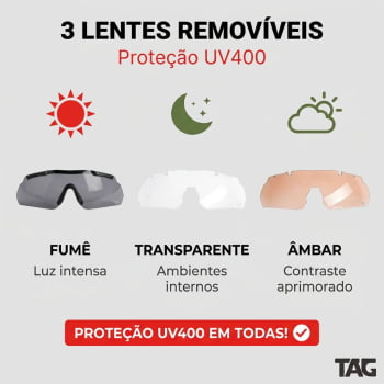 ÓCULOS TÁTICO SHADOW 3 LENTES UV 400 - TAG