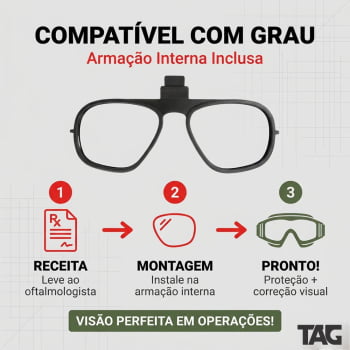 ÓCULOS TÁTICO STORM COM 2 LENTES UV 400 - TAG