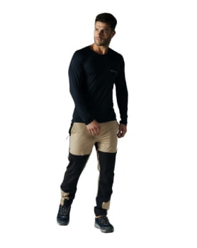 CALÇA TÉCNICA HIKER MASCULINA PRETO E CAQUI - GALÁPAGOS