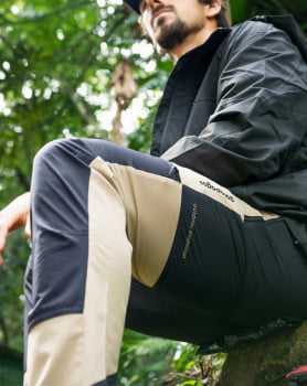 CALÇA TÉCNICA HIKER MASCULINA PRETO E CAQUI - GALÁPAGOS