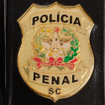 CARTEIRA POLICIA PENAL SC COURO PRETO