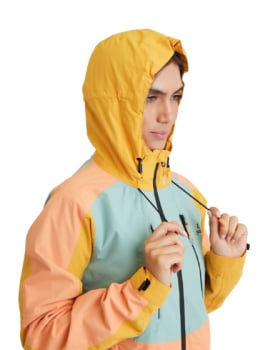 JAQUETA IMPERMEÁVEL DARWIN EVOLUTION 2.0 FEM SALMÃO E AMARELO - GALÁPAGOS