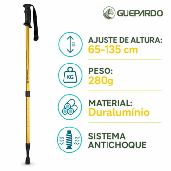 BASTÃO DE CAMINHADA TREK ANTICHOQUE DOURADO - NTK