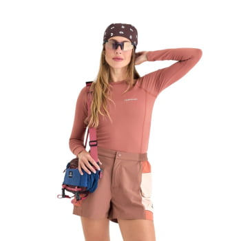 BLUSA SEGUNDA PELE UV VELLA FEMININA TERRACOTA - GALAPAGOS