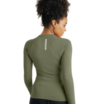 BLUSA SEGUNDA PELE UV VELLA FEMININA VERDE OLIVA - GALAPAGOS