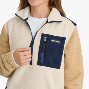 BLUSÃO FLEECE SHERPA UNISSEX OFF WHITE - GALAPAGOS