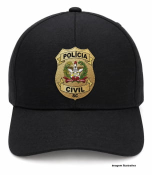 BONÉ POLICIA CIVIL DE SANTA CATARINA PCSC ALGODÃO PRETO BONÉ POLICIA CIVIL DE SANTA CATARINA PCSC ALGODÃO PRETO