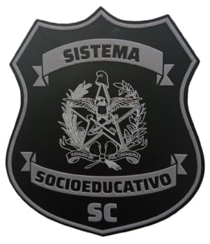 BRASÃO SISTEMA SOCIOEDUCATIVO SC SAP EMBORRACHADO VELCRO