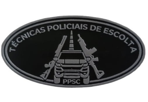 BRASÃO TÉCNICAS POLICIAIS DE ESCOLTA PPSC EMBORRACHADO VELCRO