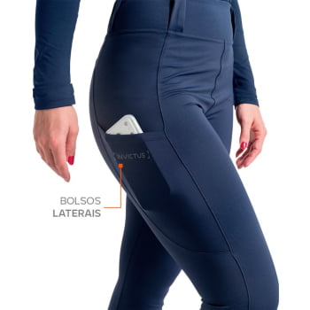 CALÇA LEGGING COM PASSANTE BELTFIT FEMININA AZUL - INVICTUS