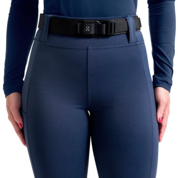 CALÇA LEGGING COM PASSANTE BELTFIT FEMININA AZUL - INVICTUS